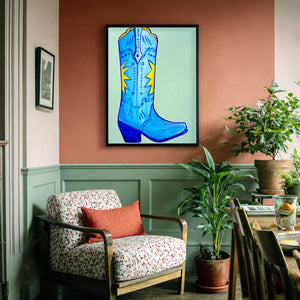 Fort Worth Boot Pink shown framed by Crum Art
