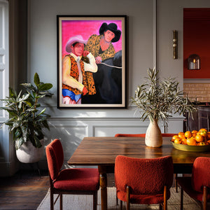 The Cowboy Gaze Horse shown framed by Crum Art