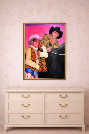 The Cowboy Gaze Horse shown framed by Crum Art