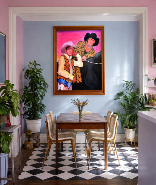 The Cowboy Gaze Horse shown framed by Crum Art