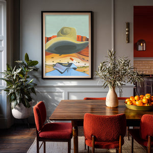 Ghost Cowboy shown framed by Crum Art