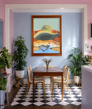 Ghost Cowboy shown framed by Crum Art