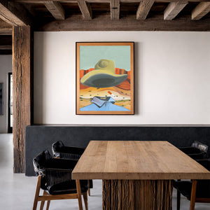 Ghost Cowboy shown framed by Crum Art