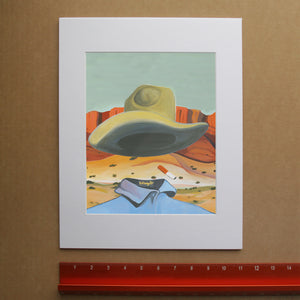 Ghost Cowboy print by Caya Crum, hand-signed vertical print