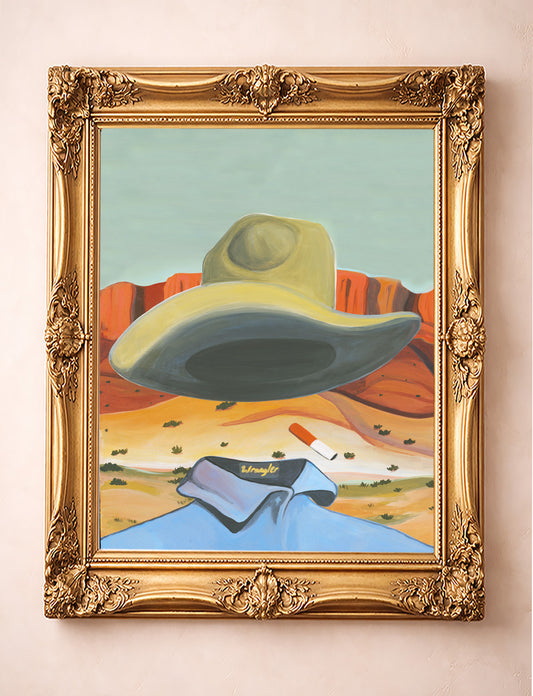 Western Gifts Art Prints — Ghost Cowboy Prints Desert Mirage Pop Art Print | Caya Crum Art