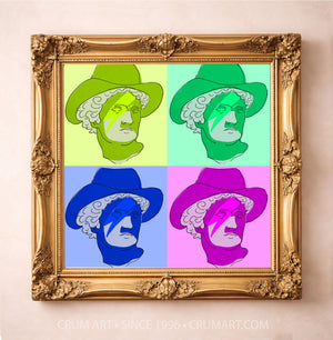 Warhol Romanesque Grid art print in a gold frame by Caya Crum — square greco roman art from Crum Art, available at crumart.com. This museum quality print is made right here in Texas.