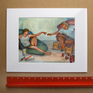 Creation of Sonic weirdcore art print by Caya Crum — horizontal room scene