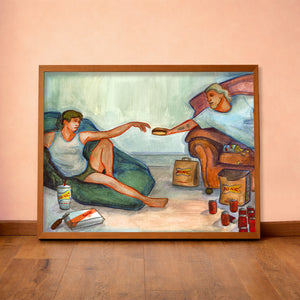 Creation of Sonic weirdcore art print by Caya Crum — horizontal room scene