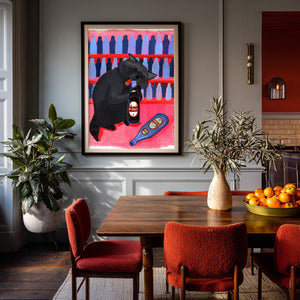Dr Pepper Neon Raccoon With Dr Pepper shown framed by Crum Art