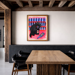 Dr Pepper Neon Raccoon With Dr Pepper shown framed by Crum Art