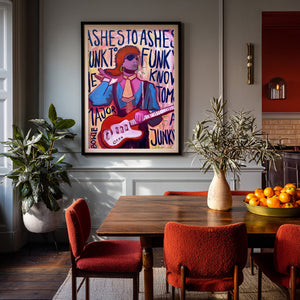David Bowie Ashes To Ashes Lyric Fan shown framed by Crum Art
