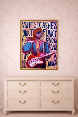David Bowie Art Ashes to Ashes Lyric Fan Art  | Lyrics and Quotes Print  | Caya Crum