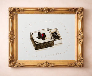 Bowie Texas Matchbox music wall art print by Caya Crum — in a gold frame