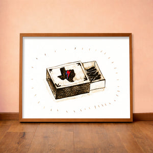 Bowie Texas Matchbox music wall art print by Caya Crum — horizontal room scene