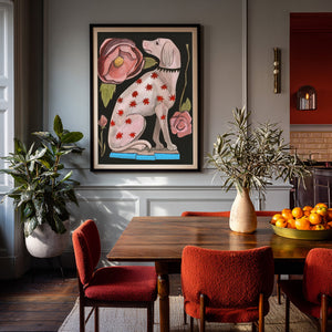 Preppy Dog shown framed by Crum Art