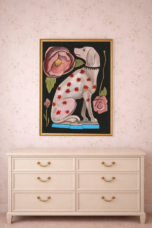 Greyhound Dog Decor - Circus Art Print Roses Wall Art | Caya Crum Art
