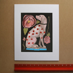Greyhound Dog Decor - Circus Art Print Roses Wall Art | Caya Crum Art