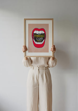 Feminist Club Poster art print by Caya Crum — framed with velvet mat