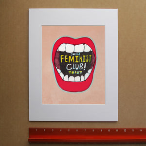 Feminist Club poster print by Caya Crum, hand-signed vertical fine art print