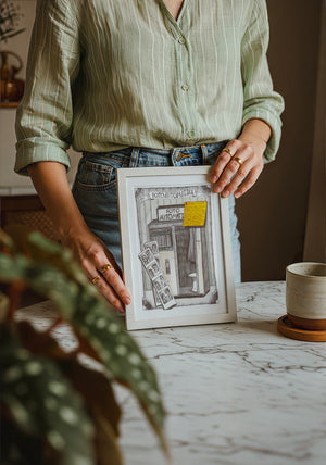 Fotoautomatica Florence travel art print by Caya Crum — neutral frame room mockup