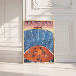 Fort Worth Rodeo Arena rodeo art print by Caya Crum — neutral frame room mockup