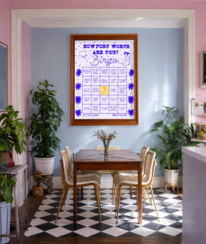 Fort Worth Bingo Pink shown framed by Crum Art