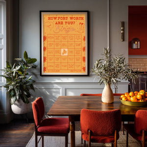 Fort Worth Bingo Orange shown framed by Crum Art
