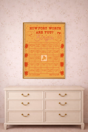 Fort Worth Bingo Orange shown framed by Crum Art