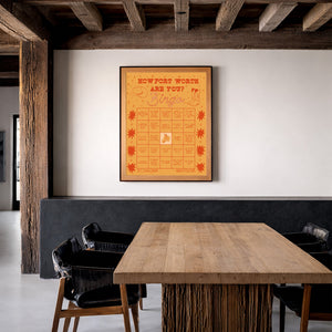 Fort Worth Bingo Orange shown framed by Crum Art
