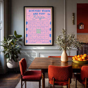 Fort Worth Bingo Pink shown framed by Crum Art