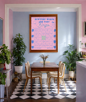 Fort Worth Bingo Pink shown framed by Crum Art