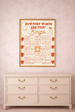 Fort Worth Bingo Pink shown framed by Crum Art