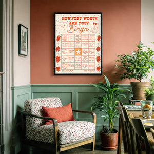 Fort Worth Bingo Pink shown framed by Crum Art