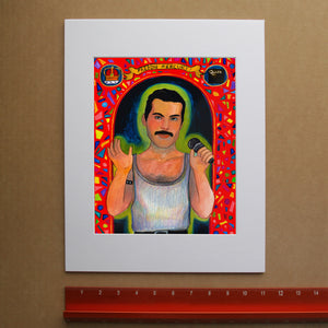 Saint Freddie Mercury fan art by Caya Crum, hand-signed vertical print