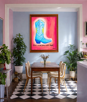 Fort Worth French Cowboy Boot Magritte Pipe But A Boot French Cowboy Boot Magritte Pipe But A Boot Aya Fwboot shown framed by Crum Art
