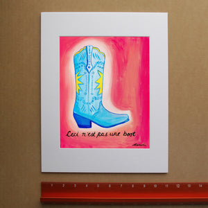 Fort Worth Art Prints — Fort Worth Cowboy Boot in Pink Wall Decor | Caya Crum