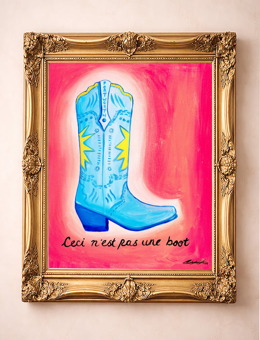 Western Art Prints — Ceci n’est pas une Boot Pop Art Cowboy Western Decor | Caya Crum Art