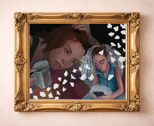 HOPE feminist art print by Caya Crum — in a gold frame