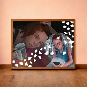 HOPE feminist art print by Caya Crum — horizontal room scene