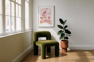 Brooklyn city art print by Caya Crum — framed with velvet mat