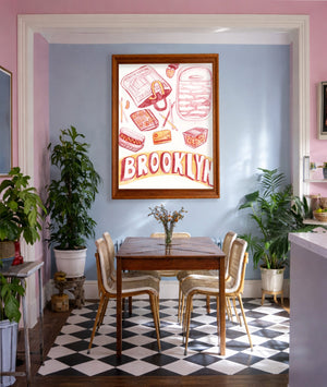 Brooklyn shown framed by Crum Art