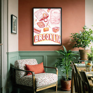 Brooklyn shown framed by Crum Art