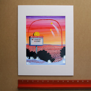 No A-Holes Allowed Art Print – Desert Neon Sign & Texas Sunset | Caya Crum Art