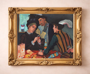Old Masters Card Sharps Topo Chico art print by Caya Crum — in a gold frame