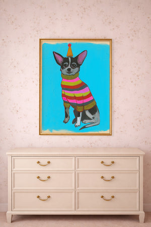 Chihuahua Party Hat Print | Caya Crum | Crum Art
