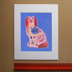 Dog Art Print — Maximalist Pink Staffordshire Luck Dog by Caya Crum