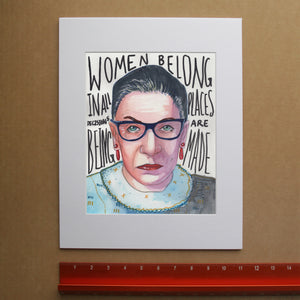 Ruth Bader Ginsburg quote print by Caya Crum, hand-signed vertical fine art print