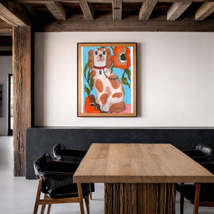 Cavalier King Charles shown framed by Crum Art