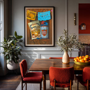 San Antonio Fiesta Pioneer Lone Star Still Life shown framed by Crum Art