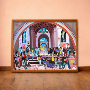 School of Rock Old Masters fan art print by Caya Crum — horizontal room scene